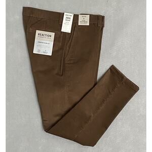 Kenneth Cole Reaction Men's 34x32 Pants Slim Fit Stretch Corduroy Camel NEW